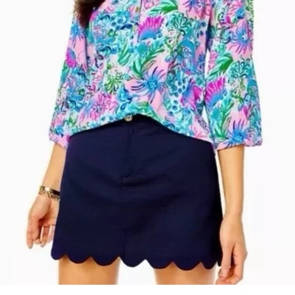 NWT Lily Pulitzer Navy Colette Skort Size 12 - Picture 1 of 5